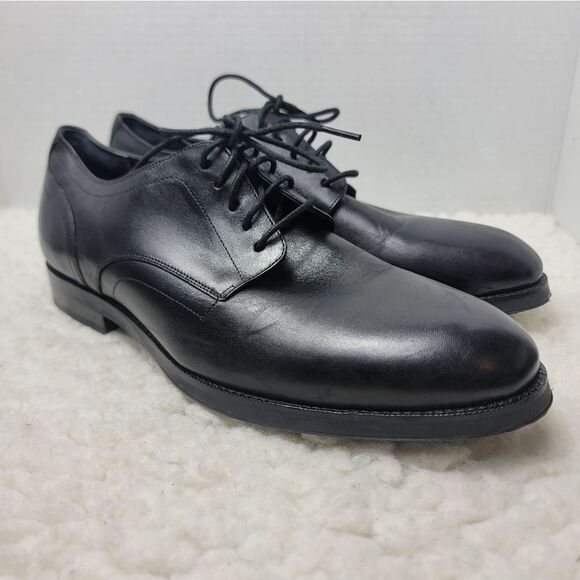 Cole Haan Modern Essential Mens Oxford  Size 8 Black Leather Plain Toe C30582 - Picture 1 of 10